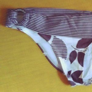 Body Glove Brown/White Floral Bikini Bottom Size Large